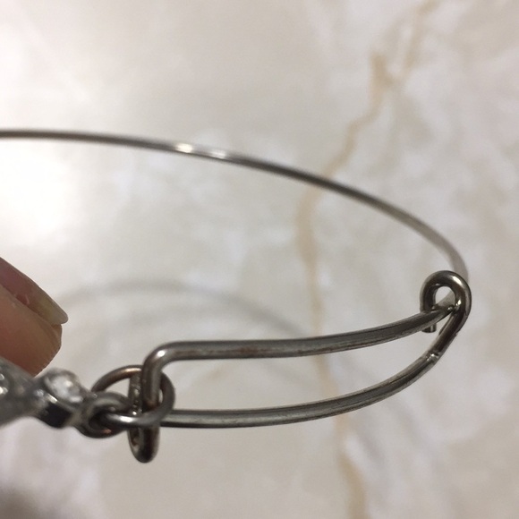 Silver Boho Teardrop Charm Bangle Bracelet - Picture 5 of 5